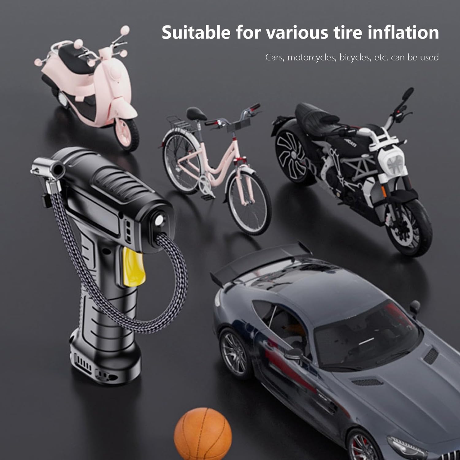 Tire Inflator Pump with Emergency LED Light